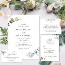 Elegante y simple invitación a la boda de la veget
