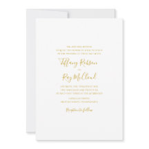 Elegante y simple invitación a la boda de oro