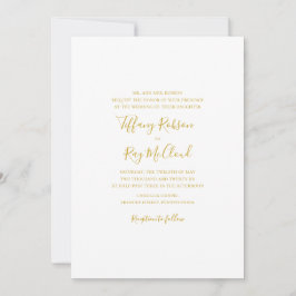 Elegante y simple invitación a la boda de oro