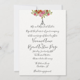 Elegante y simple invitación a la boda en la Torre