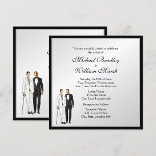 Elegante y simple invitación a la boda gay Groom y