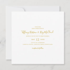 Elegante y simple invitación a la boda Gold Square