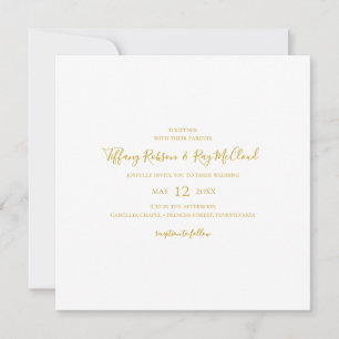 Elegante y simple invitación a la boda Gold Square