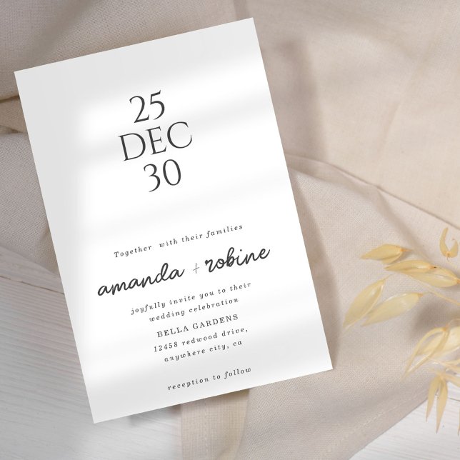 Elegante y simple invitación a la boda Minimalista (Subido por el creador)