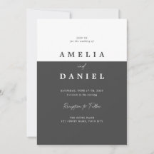Elegante y simple invitación a la boda minimalista