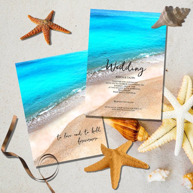 Elegante y simple invitación a la boda playera (Subido por el creador)