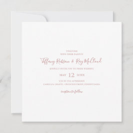 Elegante y simple invitación a la boda Rosa Gold S