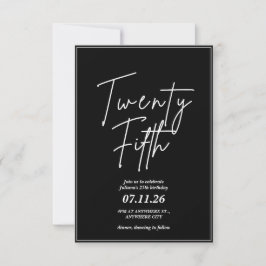 Elegante y simple invitación a los 25 años