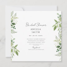 Elegante y Simple Invitación Cuadrada de Ducha Nup