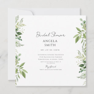 Elegante y Simple Invitación Cuadrada de Ducha Nup