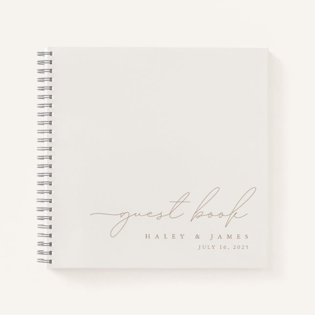 Elegante y simple libro de Bodas de marfil Minimal (Anverso)
