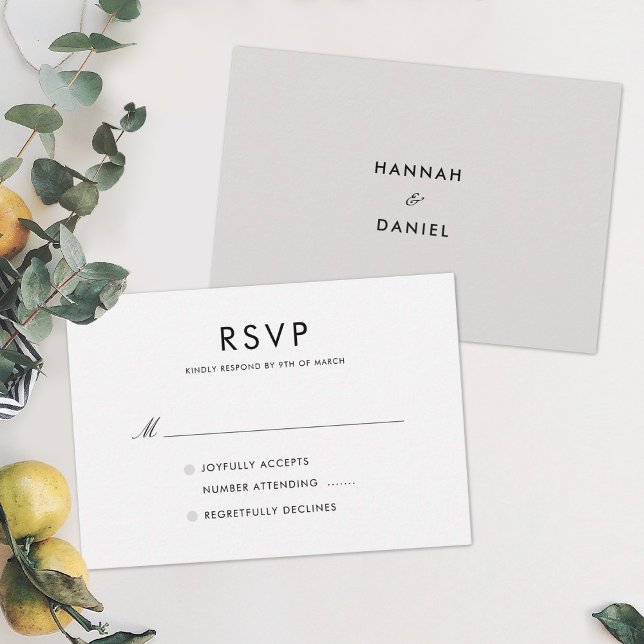 Elegante y simple Personalizado RSVP de boda moder (Subido por el creador)