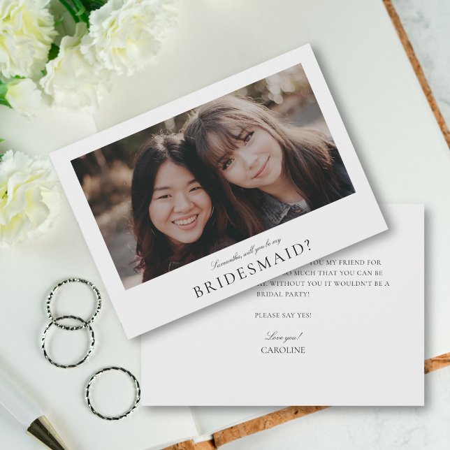 Elegante y simple propuesta para la dama de honor  (Elegant, simple photo bridesmaid proposal for a classy, vintage look)