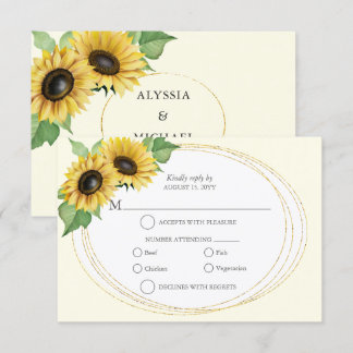 Elegante y Simple RSVP de Girasol