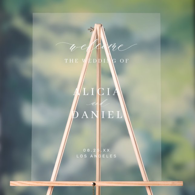 Elegante y simple señal de bienvenida de boda hela (Neutral )