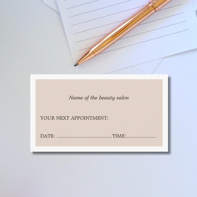 Elegante y simple tarjeta de cita de salón de bell (Subido por el creador)