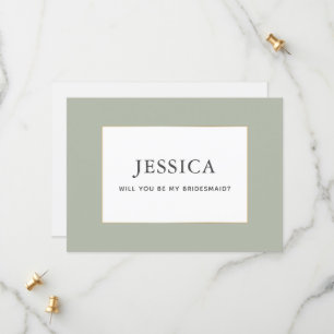 Elegante y simple tarjeta de dama de honor de colo