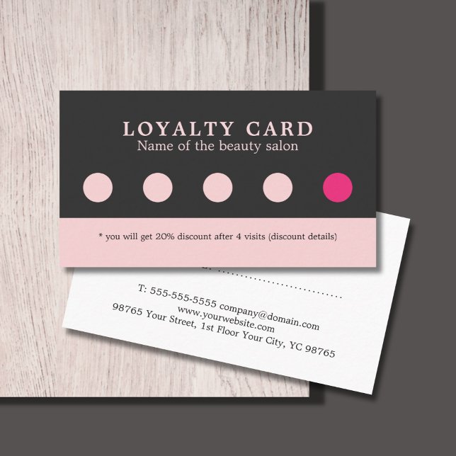 Elegante y simple tarjeta de fidelidad de belleza  (Subido por el creador)