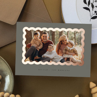 Elegante y simple tarjeta de fotos de Navidad de R