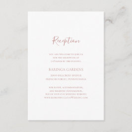 Elegante y simple tarjeta de recepción de Boda de