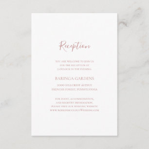 Elegante y simple tarjeta de recepción de Boda de