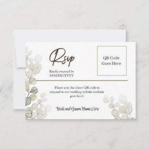 Elegante y Simple Tarjeta de RSVP de Acuarela de E