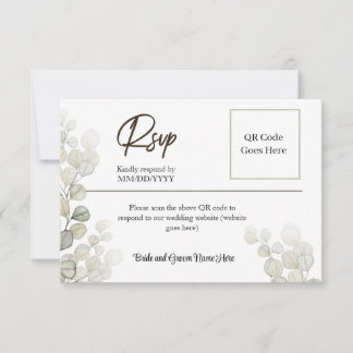 Elegante y Simple Tarjeta de RSVP de Acuarela de E
