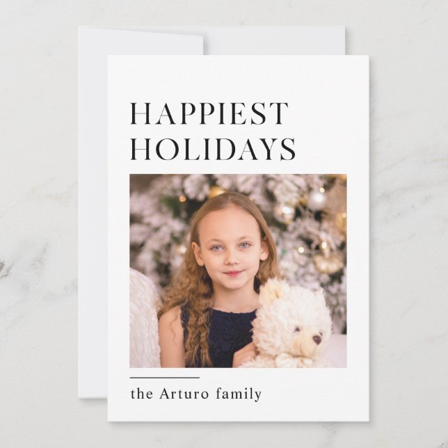 elegante y simple tarjeta de vacaciones minimalist (Anverso)