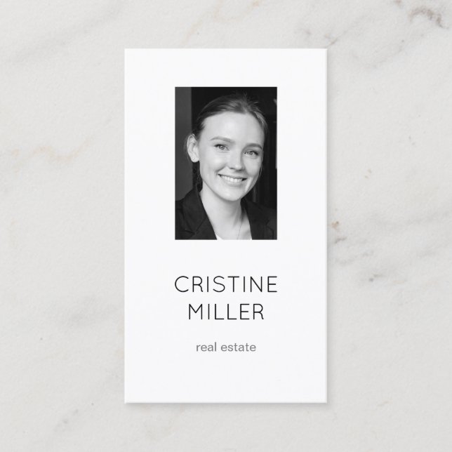 Elegante y simple tarjeta de visita fotográfica (Anverso)