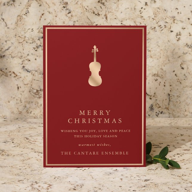 Elegante y Simple Violín Musical de Navidad en Oro (Subido por el creador)