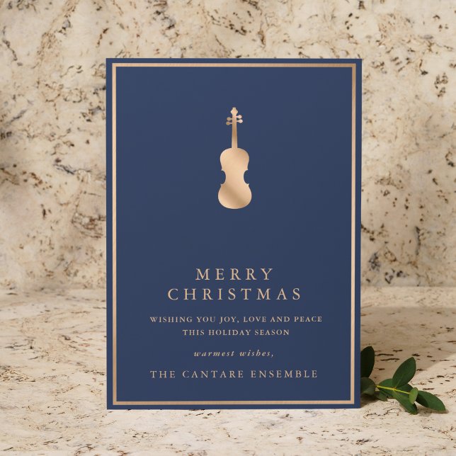 Elegante y Simple Violín Musical de Navidad en Oro (Subido por el creador)