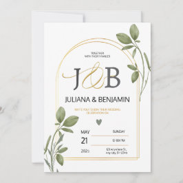 Elegante y sofisticada invitación a la boda con De