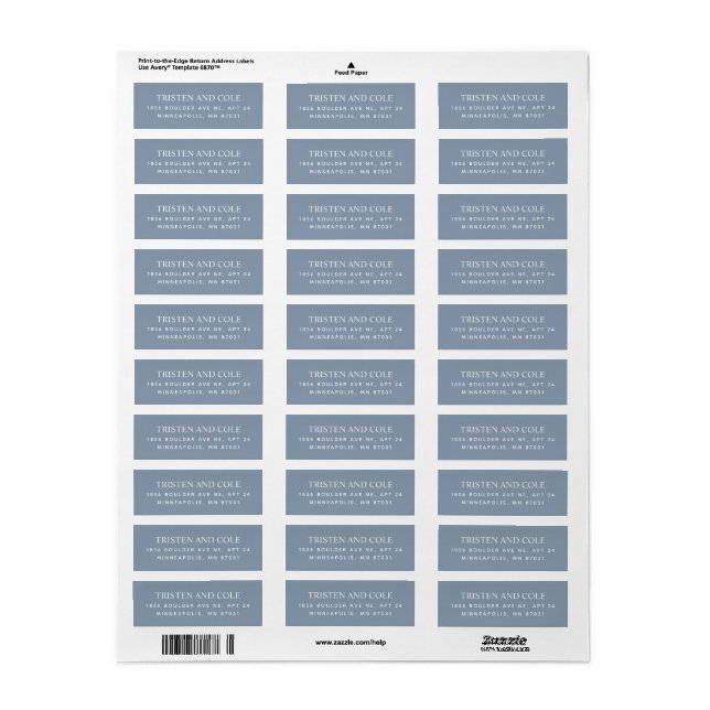 Elegante y sofisticado sello de devolución azul po (Hoja Entera)