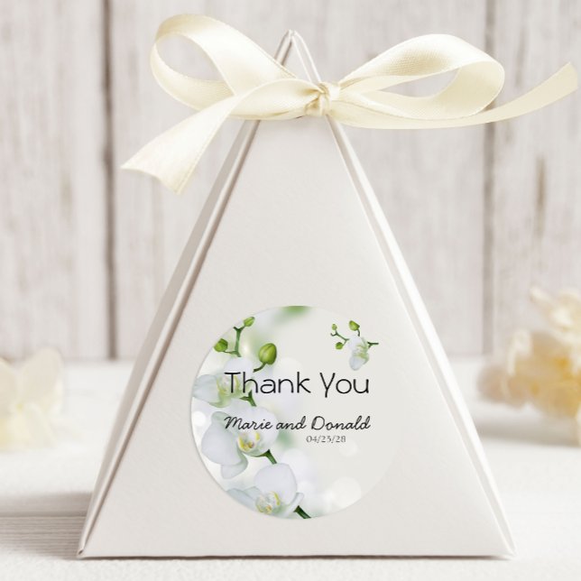 Elegante y suave Pegatina redondo Orquídea Clásica (Subido por el creador)