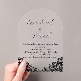 Elegante y transparente invitación a la boda de en