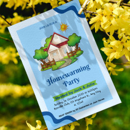 Elegante y verde azul invitación a fiesta para el