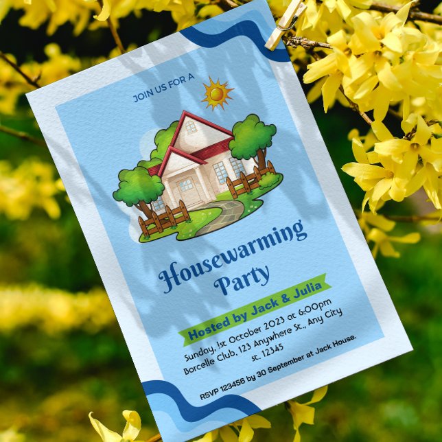 Elegante y verde azul invitación a fiesta para el  (Subido por el creador)