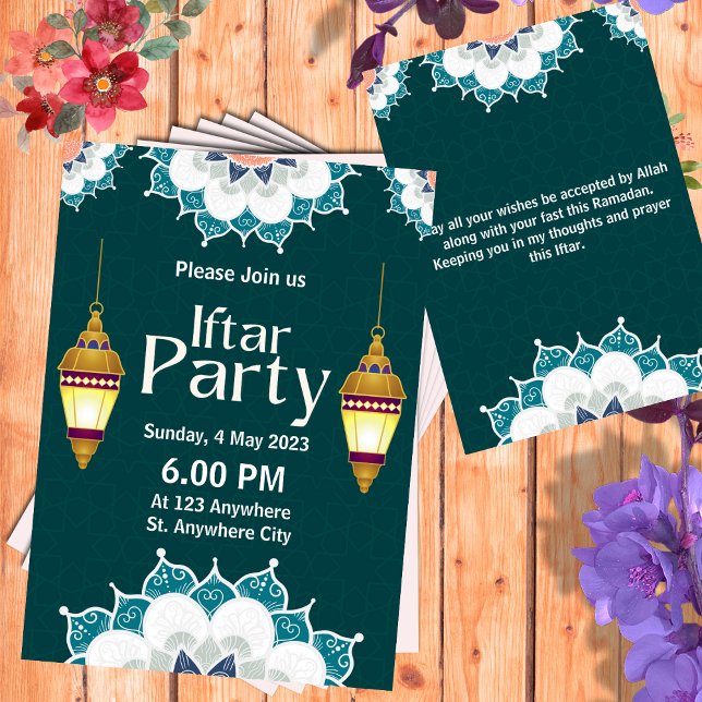 Elegante y verde invitación al partido Iftar de Ra (Subido por el creador)