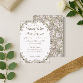 Elegante y vintage invitación a la boda floral