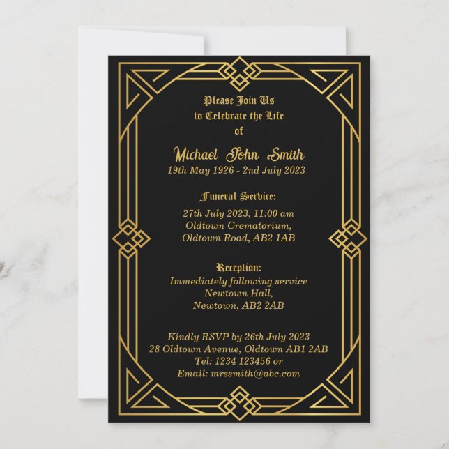 Elegante y vintage invitación Minimalista para con (Anverso)