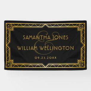 Elegante y vintage pancarta Art Deco Black Gold Bo