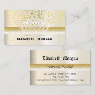 Elegante yoga de flores de loto de oro, tarjeta de
