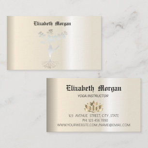 Elegante yoga de flores de loto, tarjeta de visita