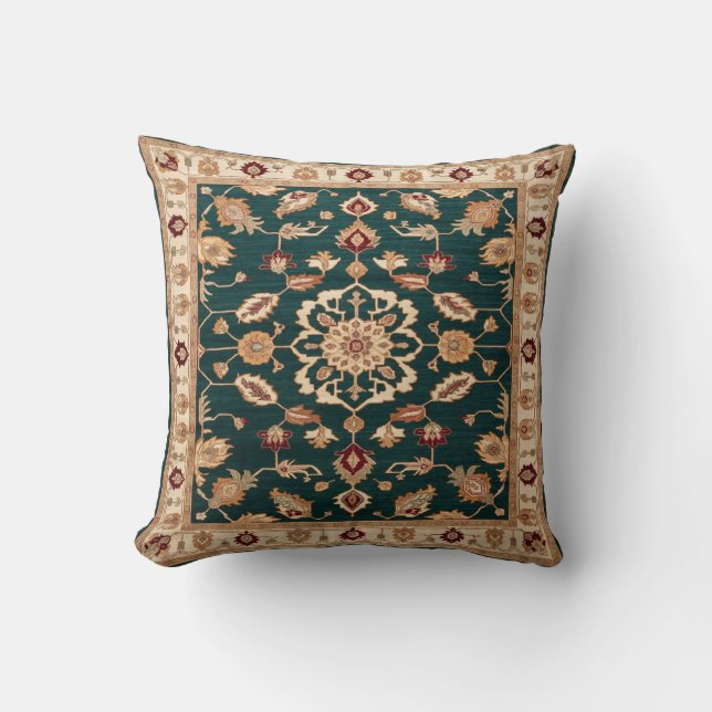 Elegantes almohadas verdes de Kilim: Transforme tu (Anverso)