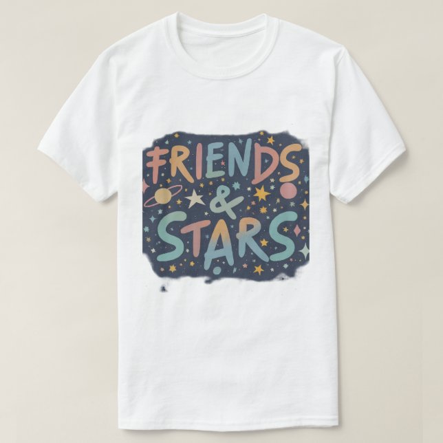 Elegantes amigos y estrellas diseñan camiseta (Diseño del anverso)