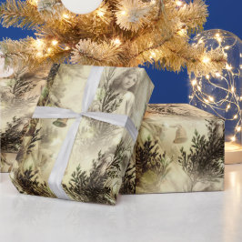 Elegantes ángeles de papel de vacaciones de época