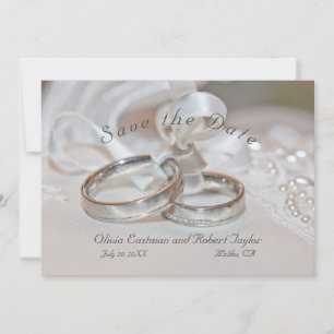 Elegantes anillos de boda Guardar la invitación de