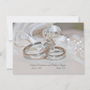 Elegantes anillos de boda Guardar la invitación de