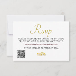 Elegantes Anillos de oro Boda Código QR RSVP