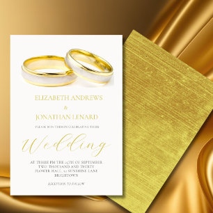 Elegantes Anillos Invitación a la boda moderna y s